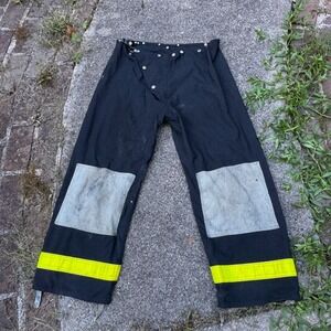 Vintage Body Guard Firefighter Turnout Pants Mens 38x28 Black Aramid Blend Gear